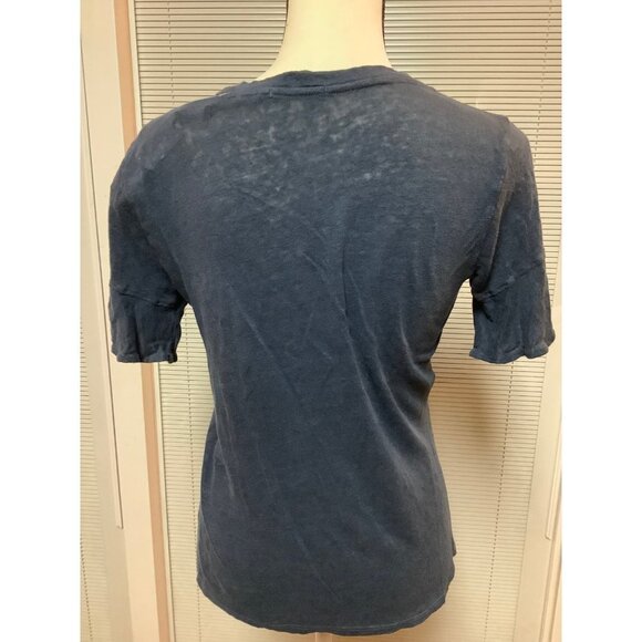 Red Haute Blue Linen Ruffle Sleeve Top -- NWT -- XS - Picture 6 of 10